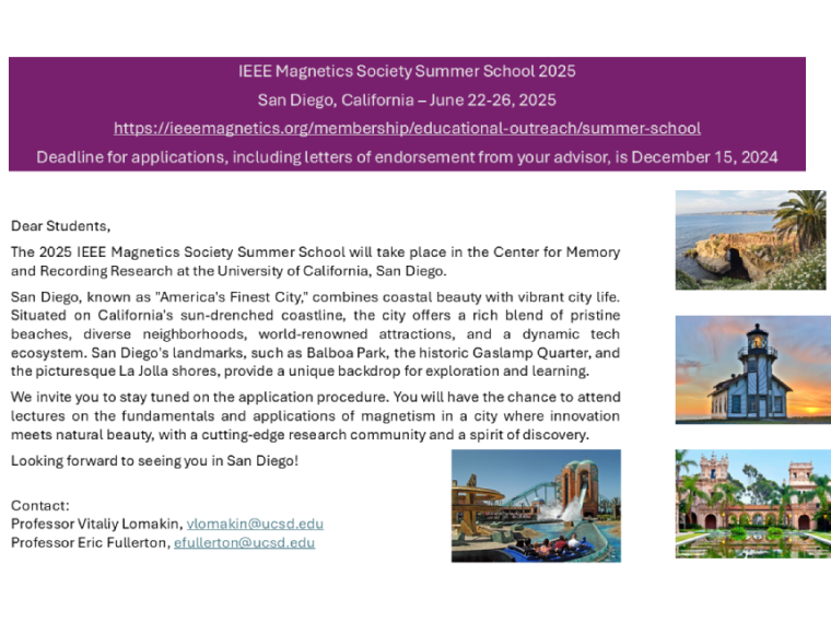 2025 Magnetics Summer School flyer